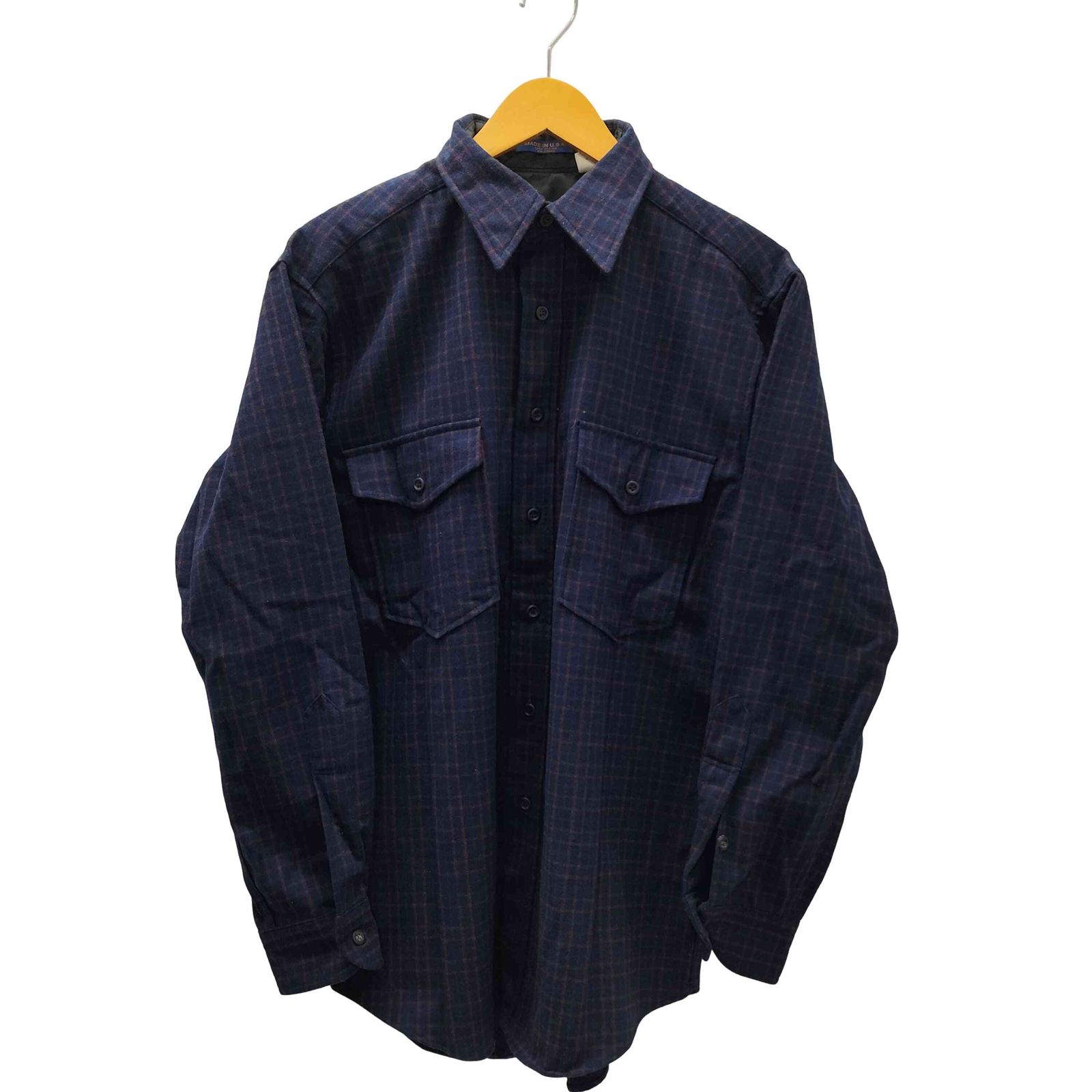 PENDLETON チェックネルシャツ M USA製 ウールシャツ70sオンブレ