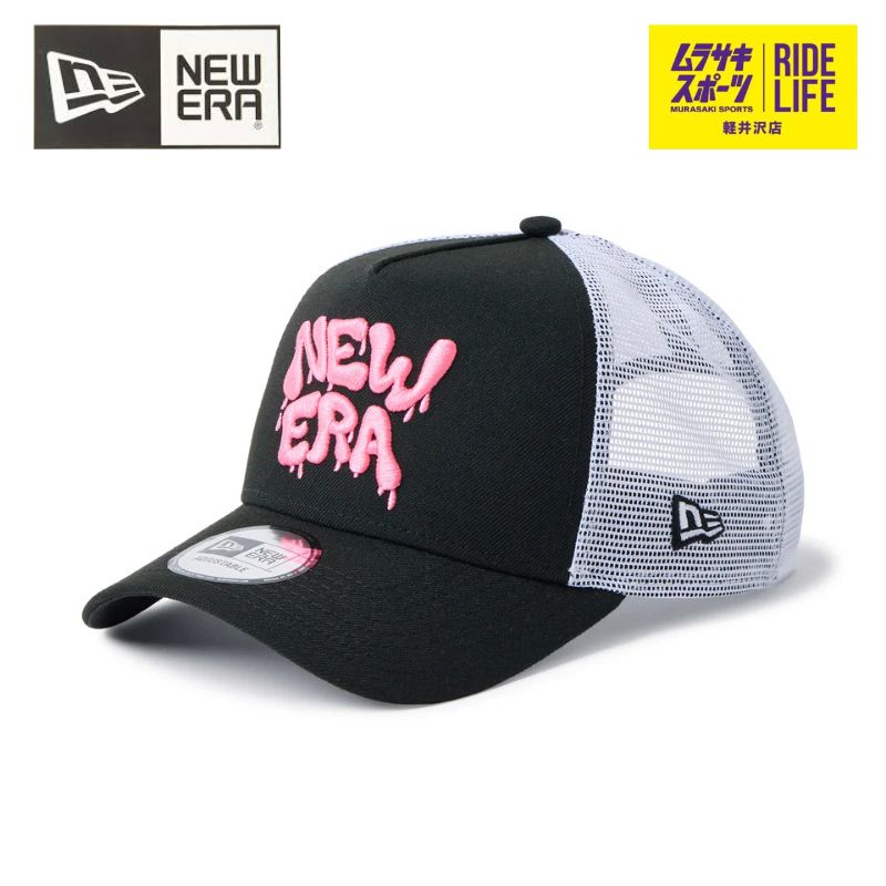 NEW ERA New Era Mesh Cap 9FORTY A-Frame Tracker Wall Art Black/Optic White 14744865 Mens Womens [Muraspo Official]