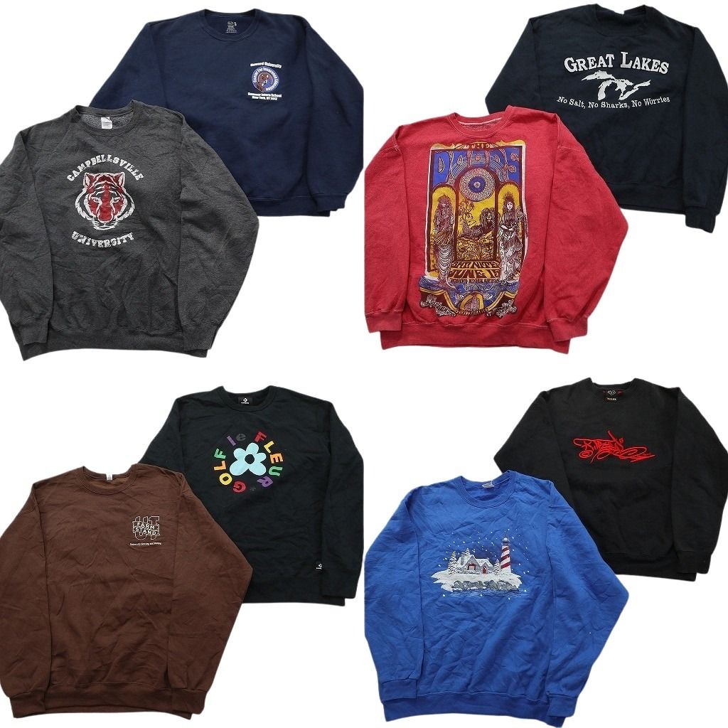 ◆古着まとめ売り・卸■デザインスウェット14枚セット★L・XL～ 古着卸 まとめ売り チャンピオン Tシャツ 14枚セット ( メンズ L/XL