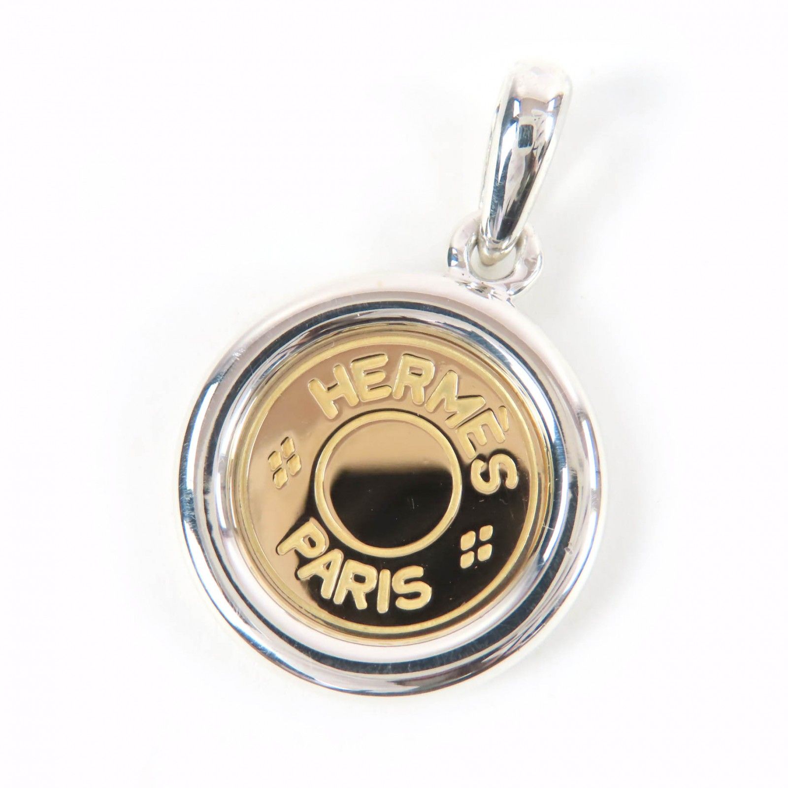 極美品☆HERMES エルメス AG925 750（K18YG）セリエ金具 ペンダント 
