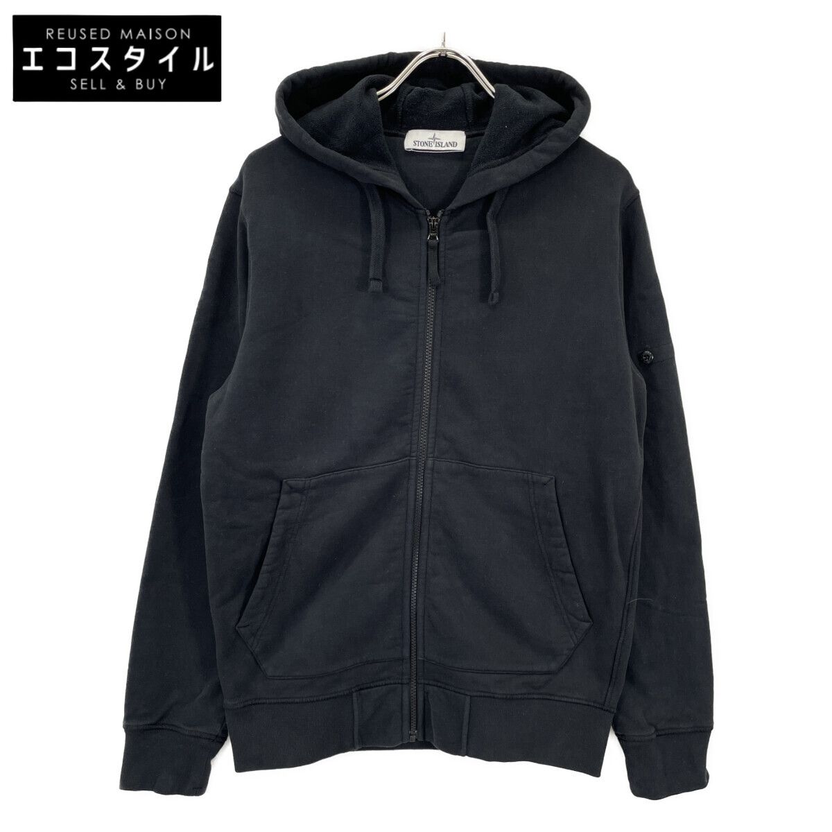 STONE ISLAND ストーンアイランド ﾌﾞﾗｯｸ 751564220 ｼﾞｯﾌﾟｱｯﾌﾟ ﾊﾟｰｶｰ M 