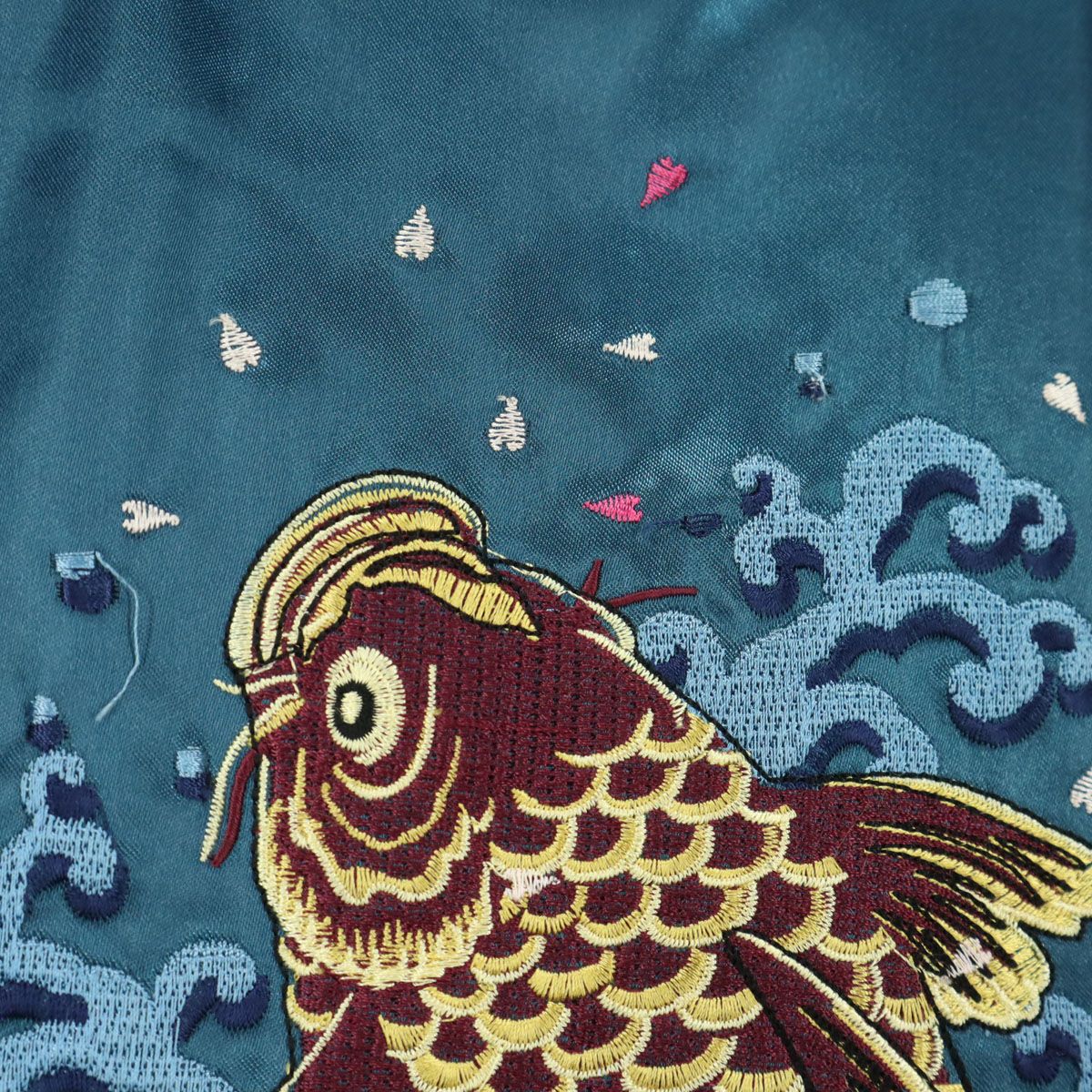 鏡花水月 キョウカスイゲツ 刺繍 長袖 スカジャン LL グリーン系