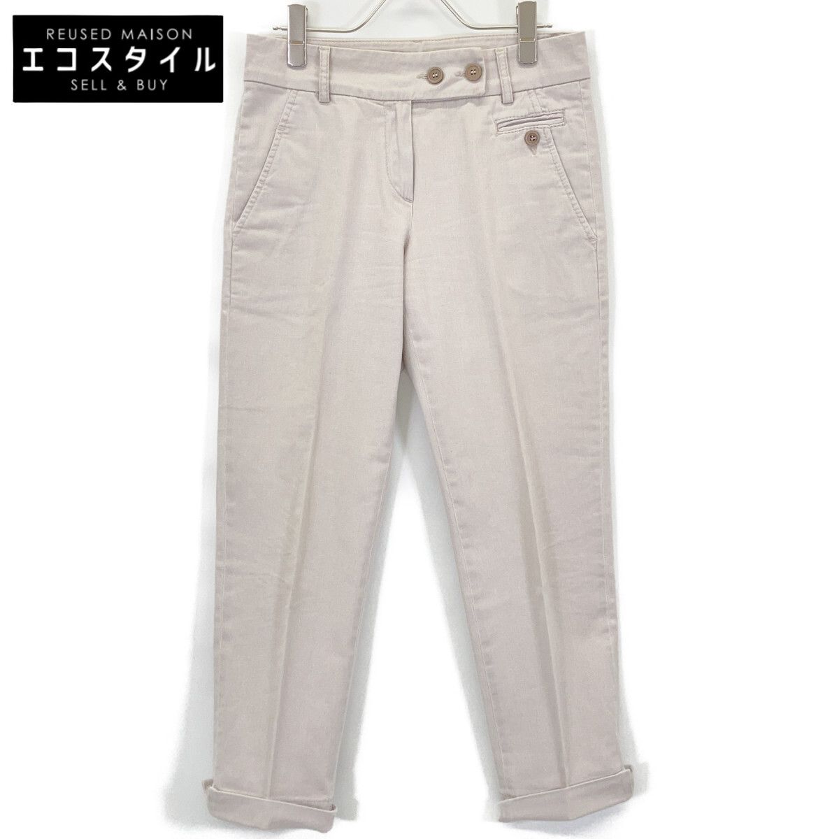 BRUNELLO CUCINELLI ブルネロクチネリ ﾗｲﾄｸﾞﾚｰｺｯﾄﾝ ﾊﾟﾝﾂ 38