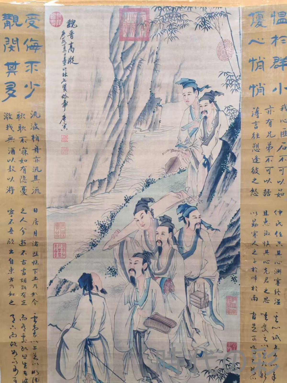中国古美術・純手描き四尺仕女掛軸・国画・張大千印款・宣紙・茶道・賞物・肉筆・書画 中国古美術・純手描き四尺仕女掛軸・国画・張大千印款・宣紙・茶道・賞