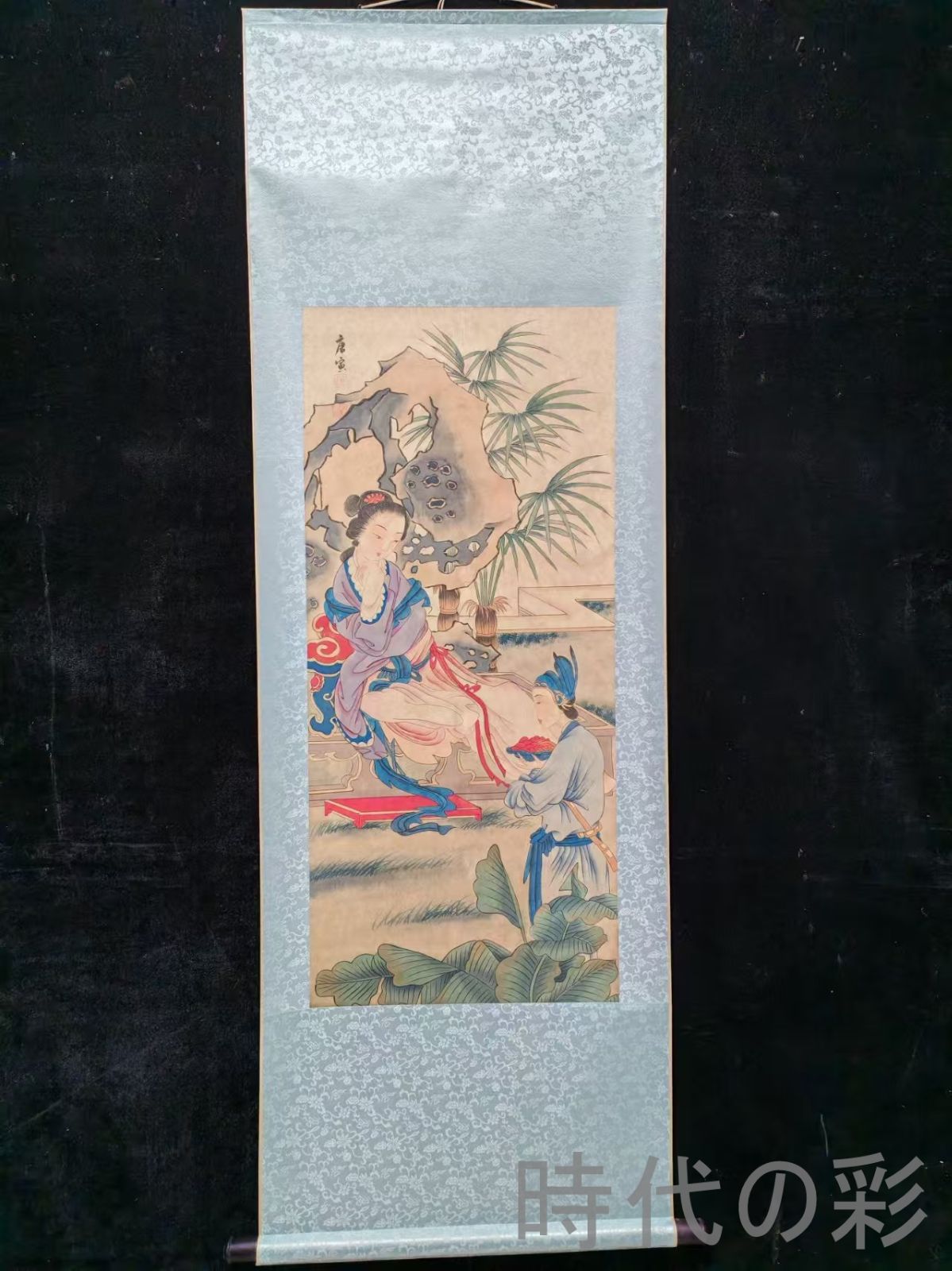 中国古美術 明時代 仇英作款 仕女図 三尺 絹本 掛け軸 巻き物 書画 唐物 美品】中国掛け軸 仕女図 横長 絹本 美人画 唐・周昉風 箱付き - メルカリ