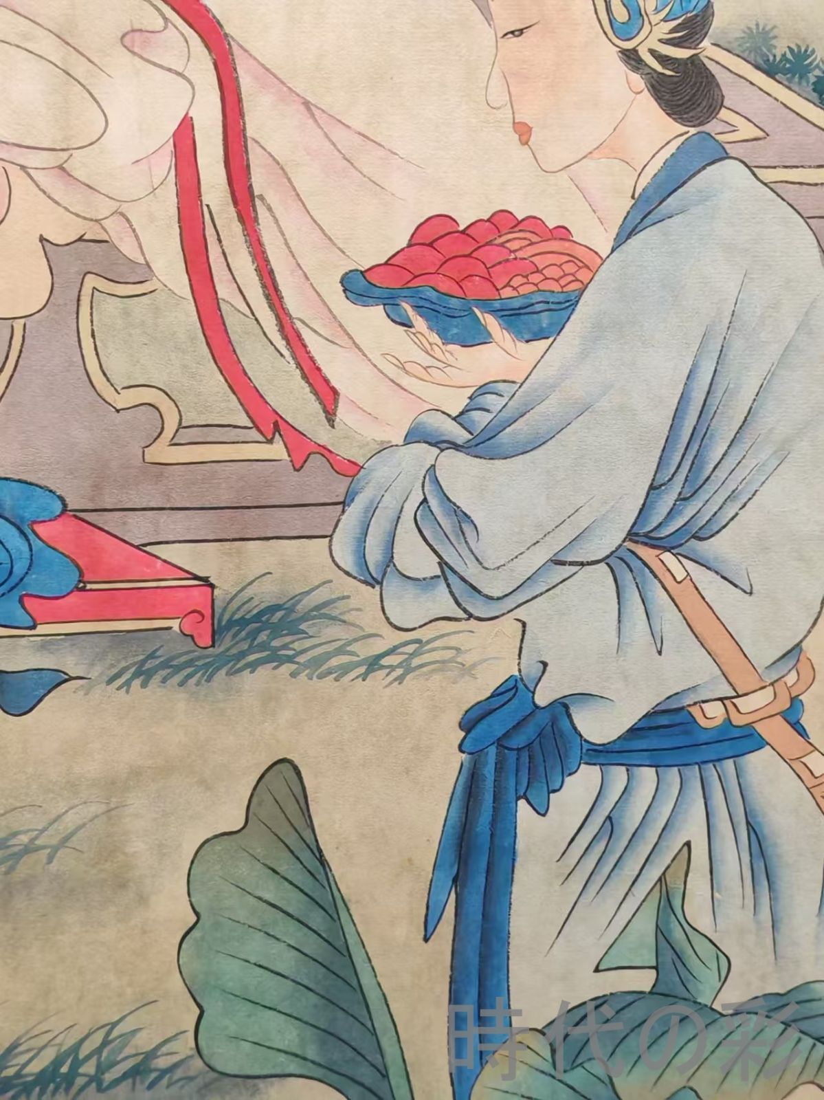 中国古美術『唐寅款 山水画』三尺中堂画 掛軸 表装済 宣紙 水墨画 旧蔵 模写 中国古美術【唐寅風 人物図】掛軸 宣紙 三尺中堂 表装済 人物画 肉筆