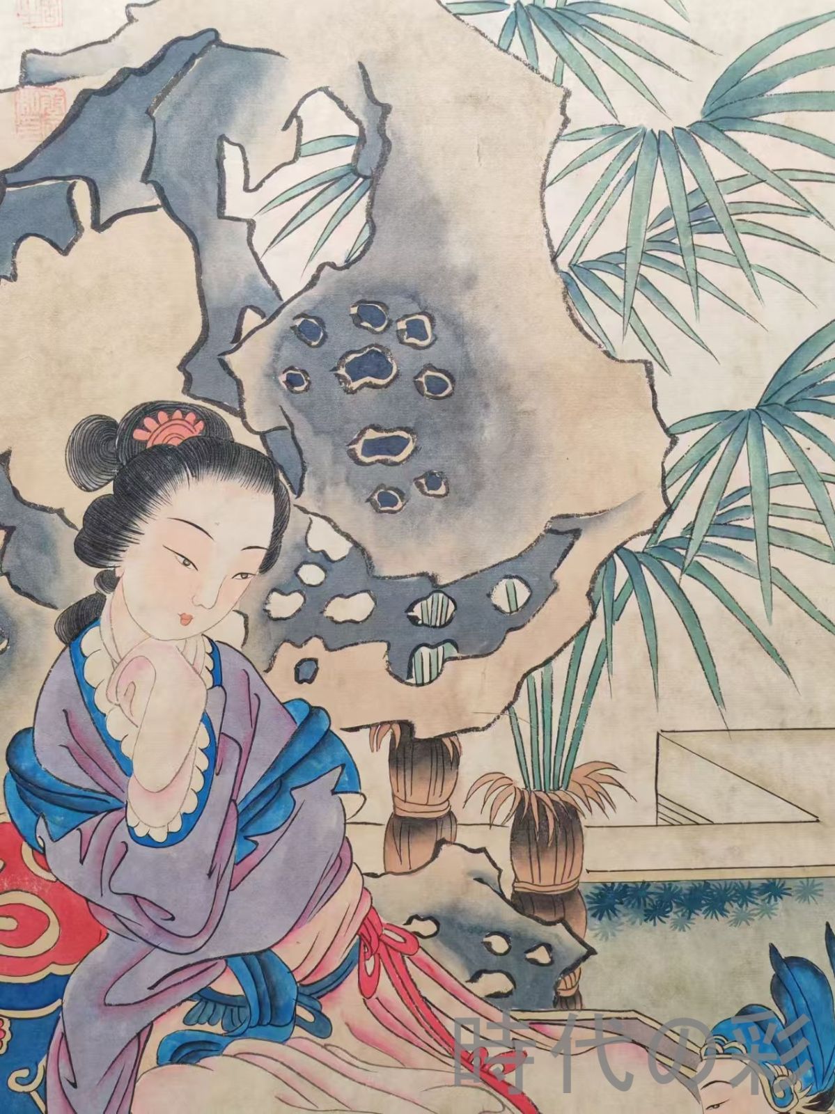 中国古美術 明時代 仇英作款 仕女図 三尺 絹本 掛け軸 巻き物 書画 唐物 美品】中国掛け軸 仕女図 横長 絹本 美人画 唐・周昉風 箱付き - メルカリ