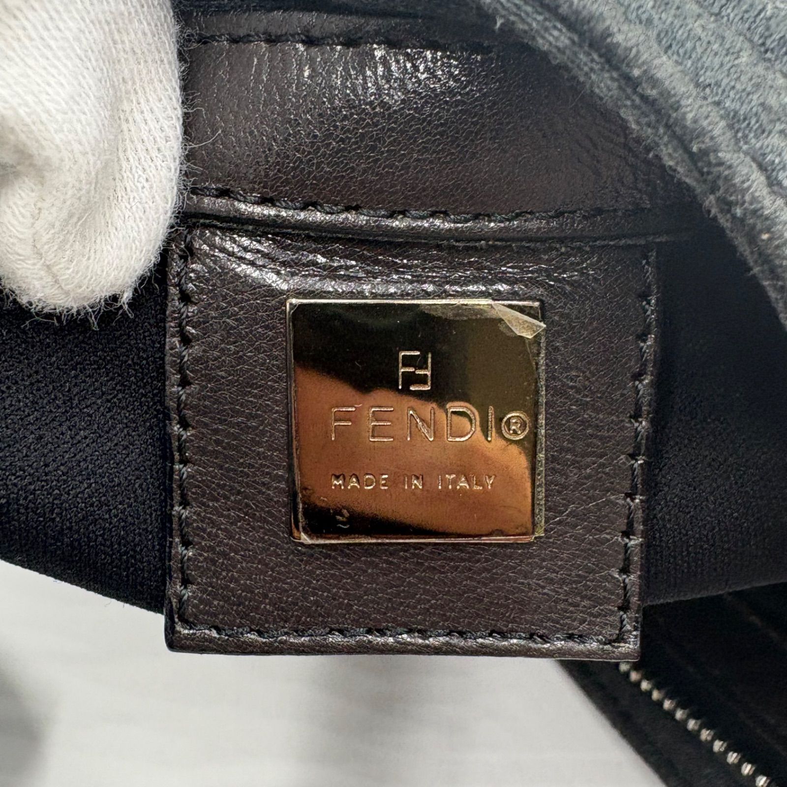 美品◎FENDI フェンディ コットンジャージー マンマバケット FF