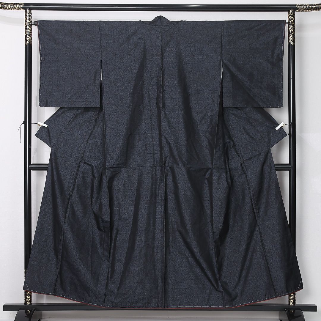 紬 洗える着物 袷 身丈155cm 裄丈65cm ポリエステル Sランク M