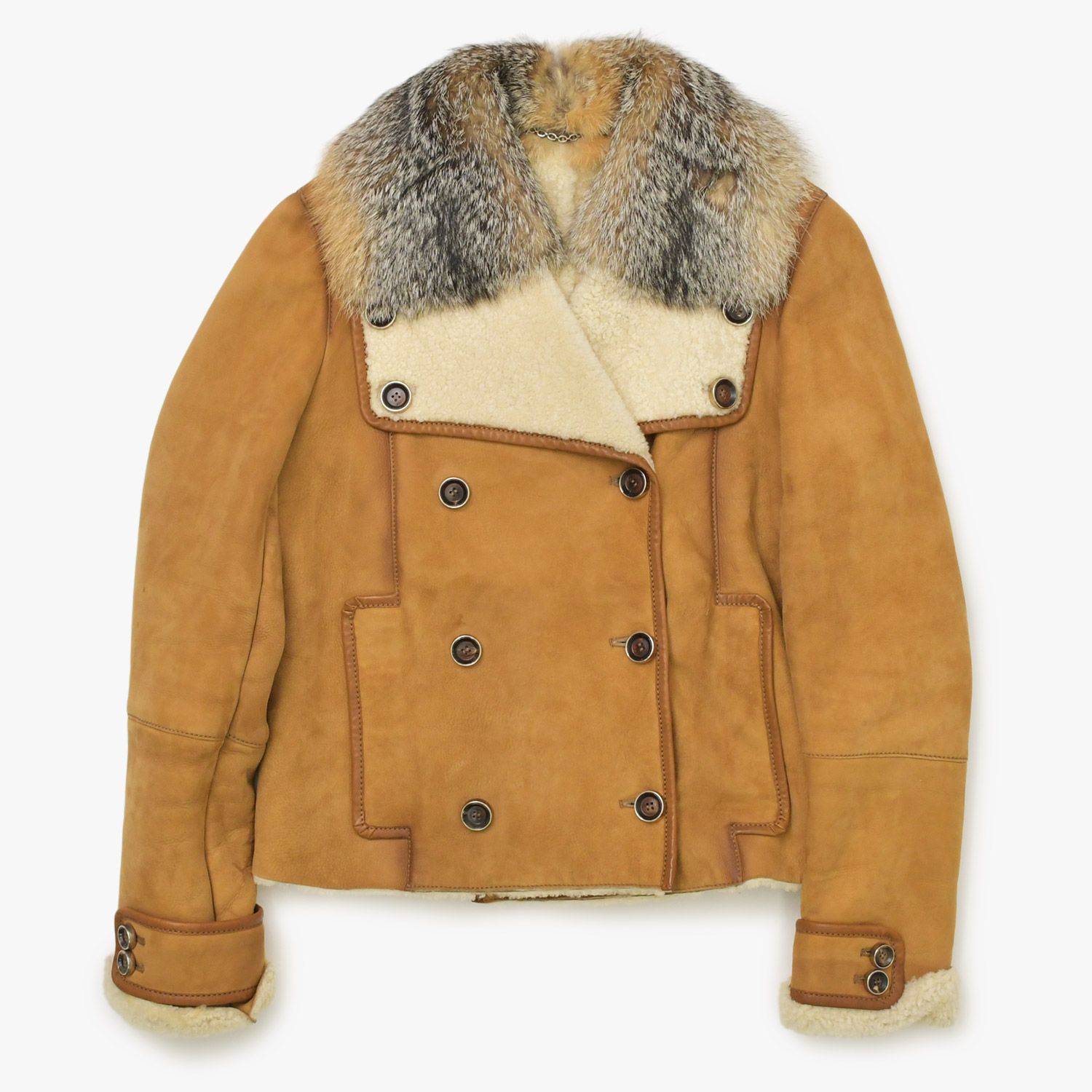 GUCCI グッチ スウェードレザージャケット 184748 サイズ40 フォックス 
