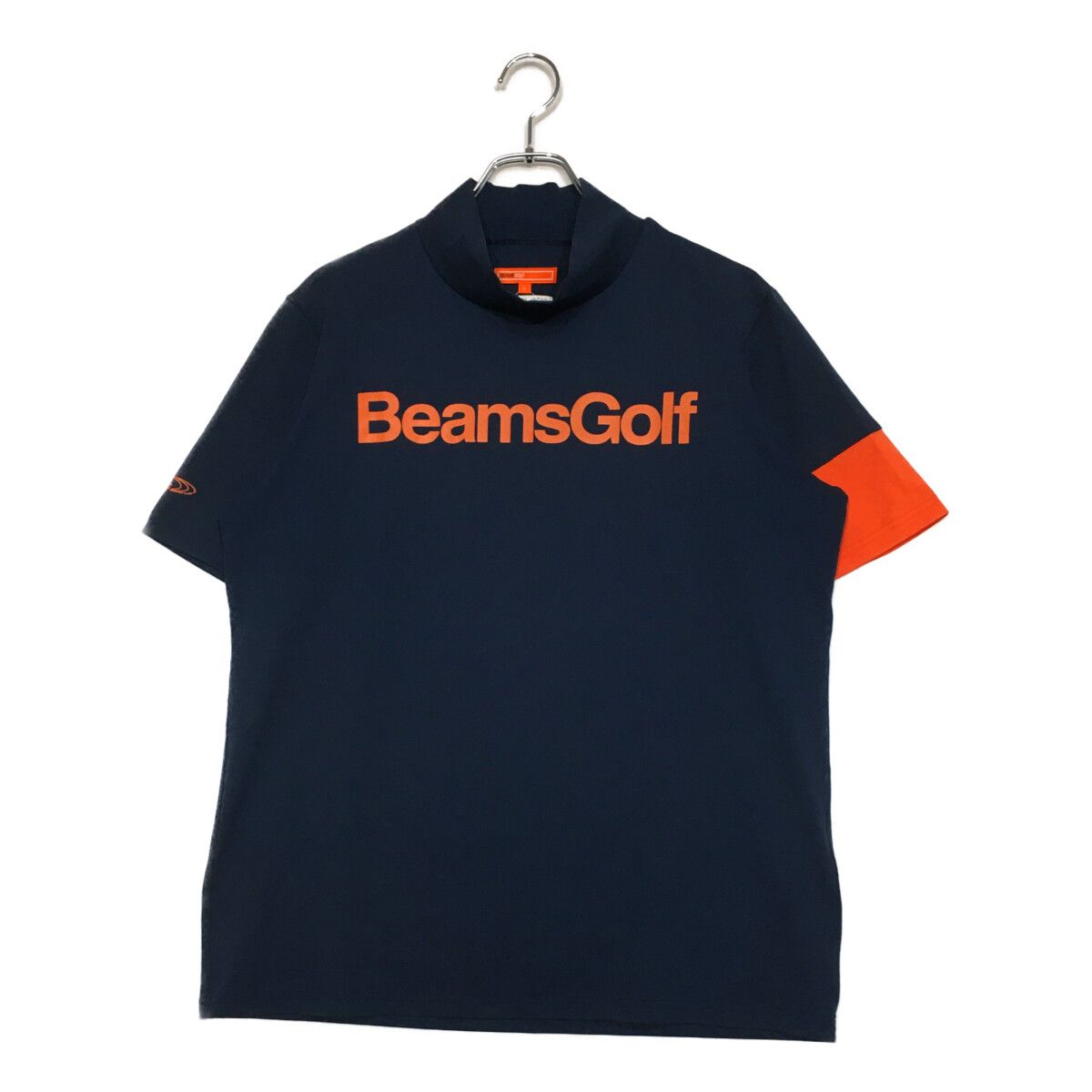 BeamsGolf 半袖シャツ　メンズＬ 中古 メンズ ビームスゴルフ BEAMSGOLF 半袖シャツ L 紺×オレンジ