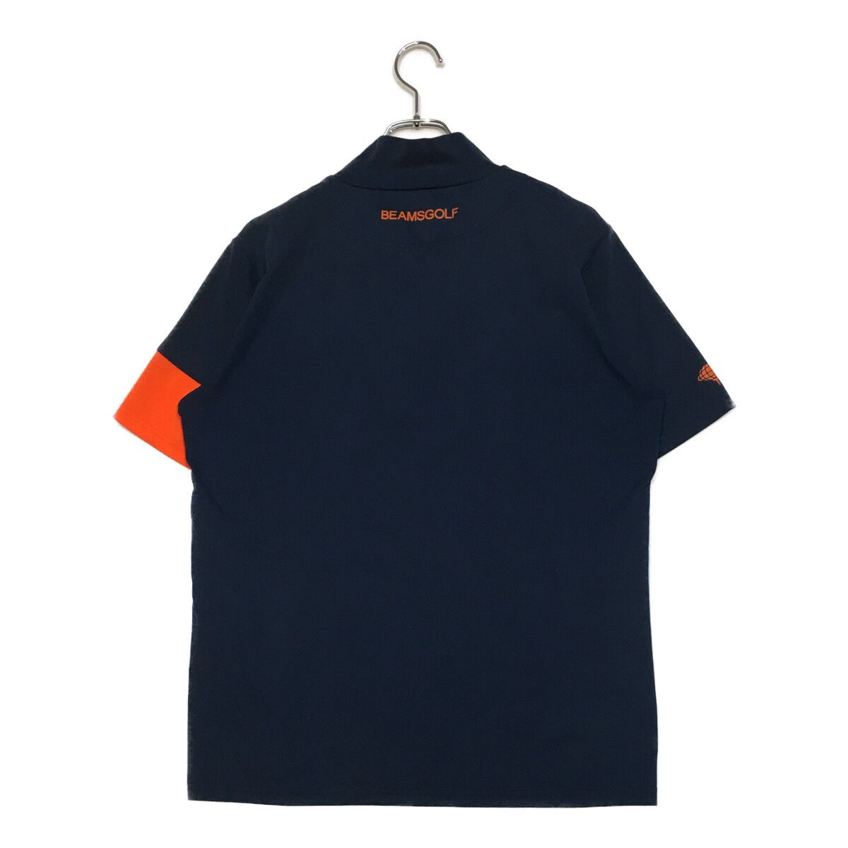 中古 メンズ ビームスゴルフ BEAMSGOLF 半袖シャツ L 紺×オレンジ