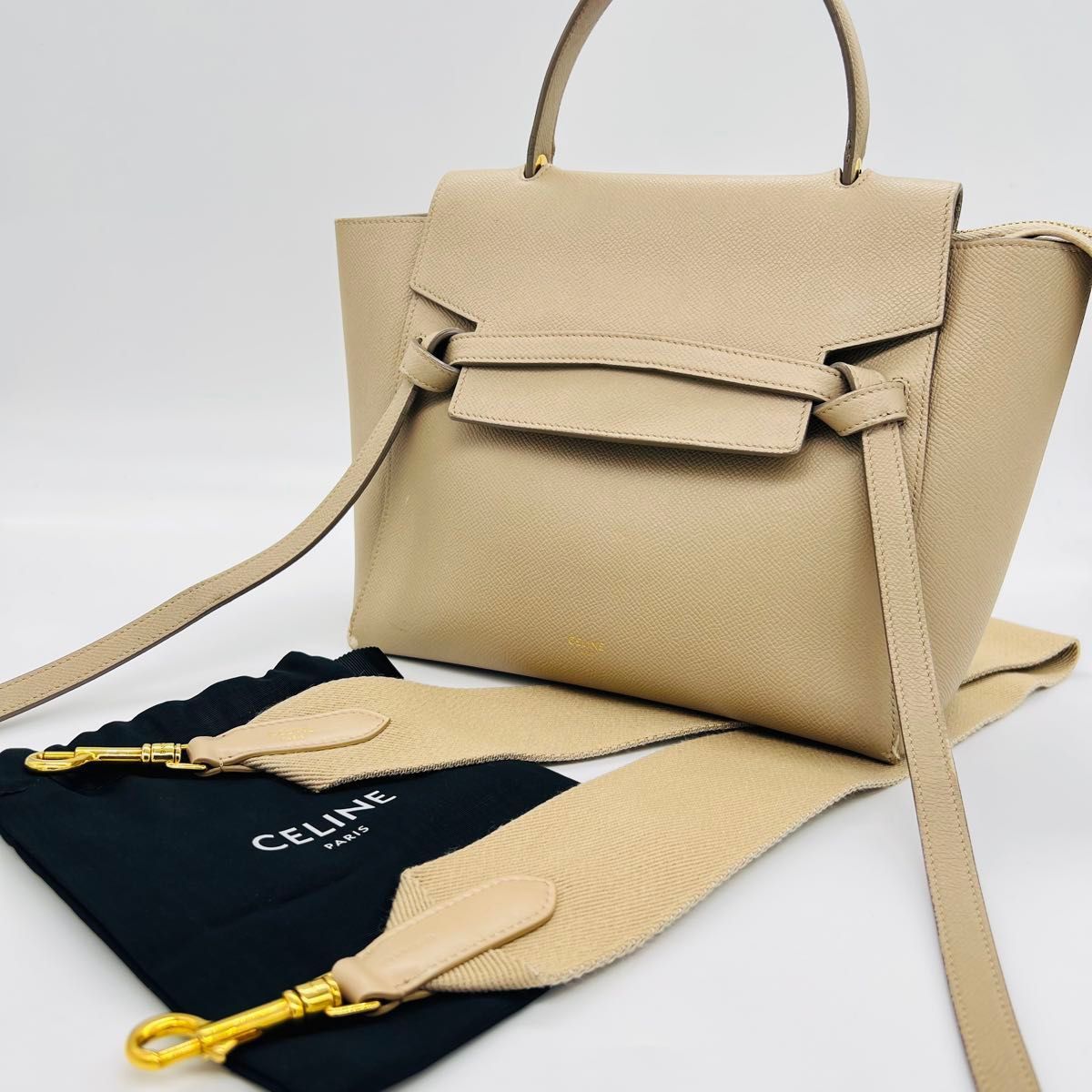 CELINE セリーヌ ベルトバッグ マイクロ レザー ハンドバッグ CELINE 
