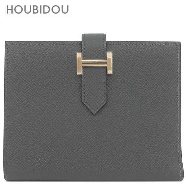 エルメス HERMES 二つ折り財布 ベアンコンパクト ヴォーエプソン グリ 