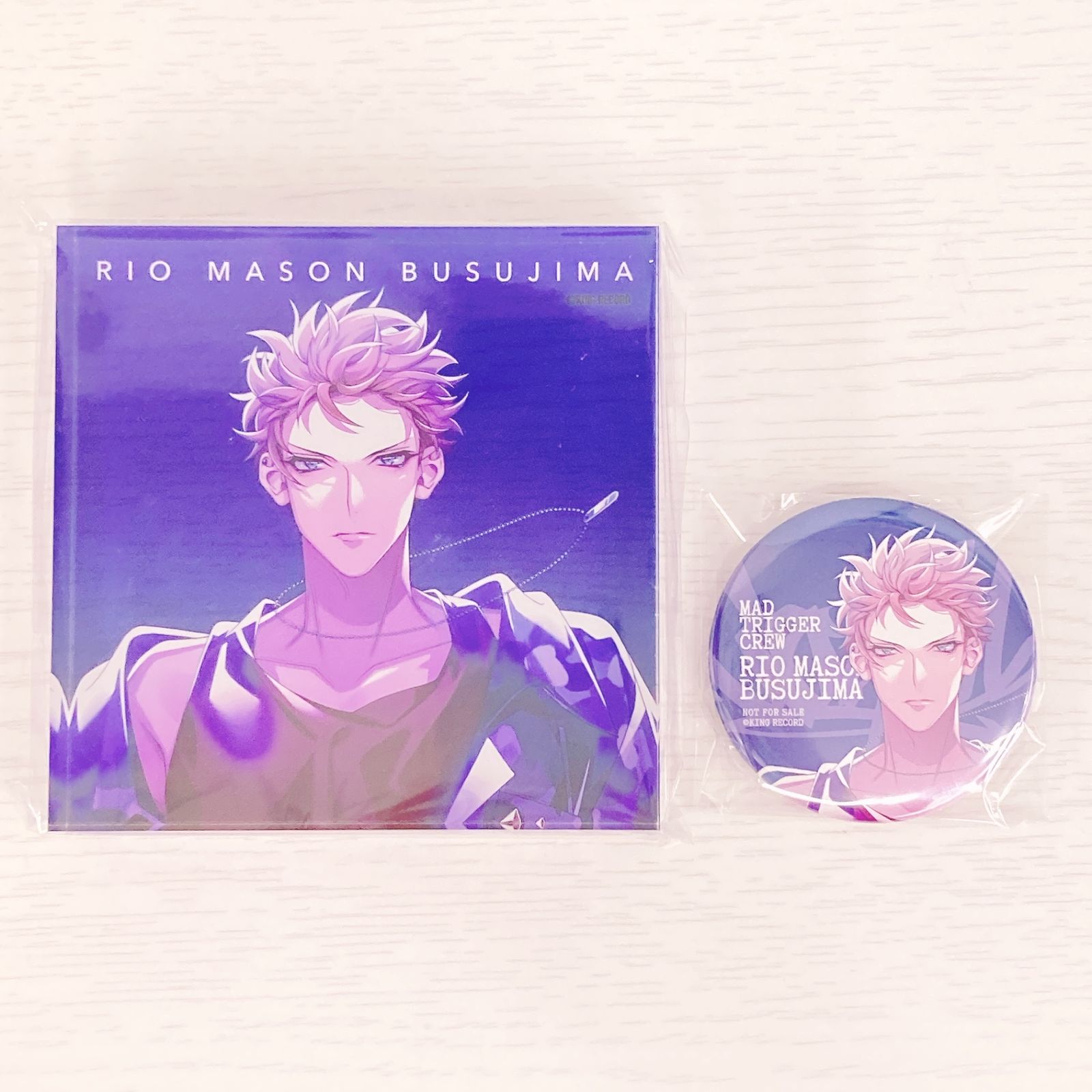 セット】アクリルブロック＆缶バッジ 毒島メイソン理鶯 ELR Store特典