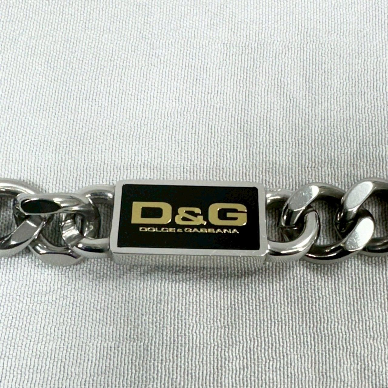 美品】DOLCE&GABBANA 喜平 チェーン ネックレス ロゴプレート シルバー