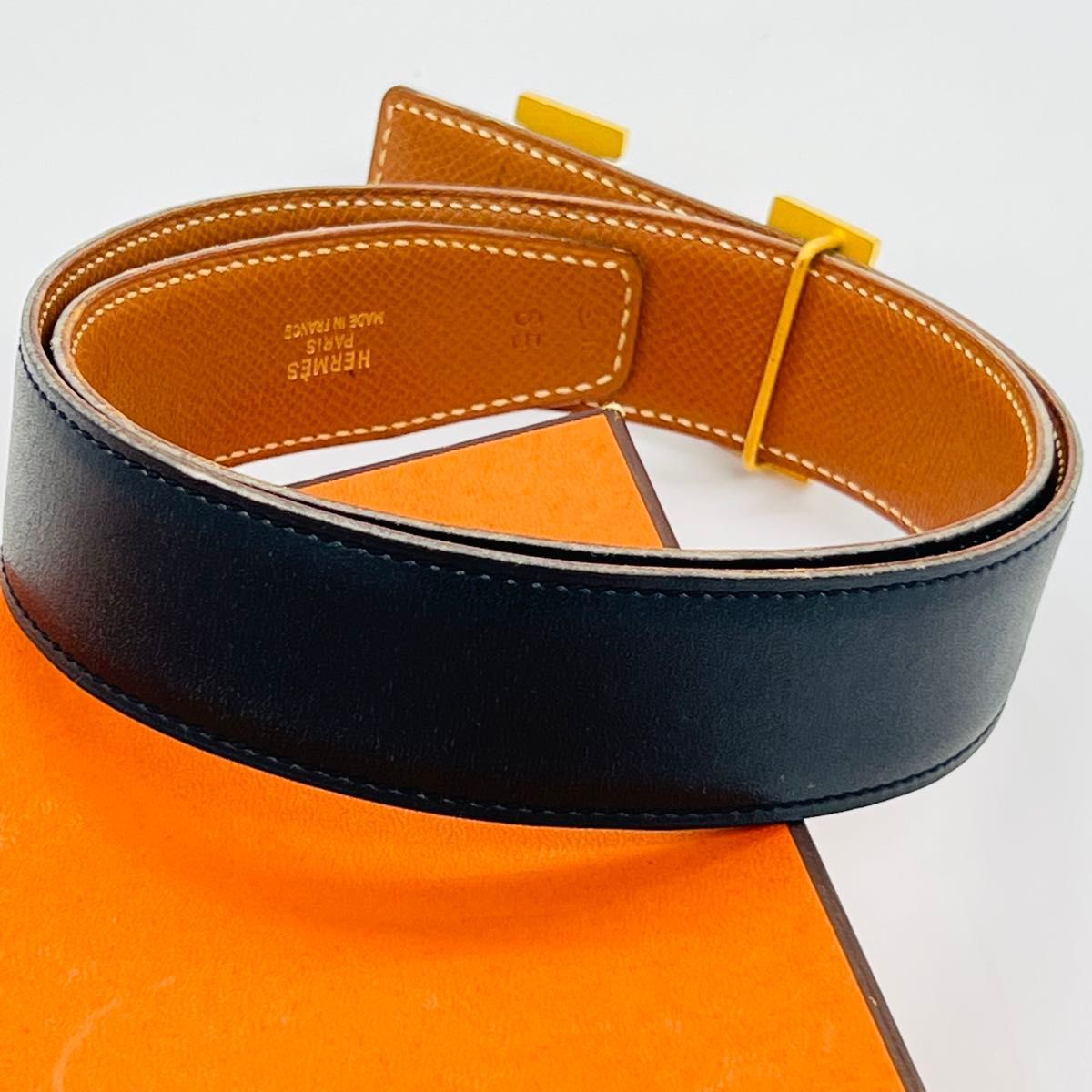 HERMES エルメス ○Z刻印 コンスタンス Hベルト ベルト ブラック 