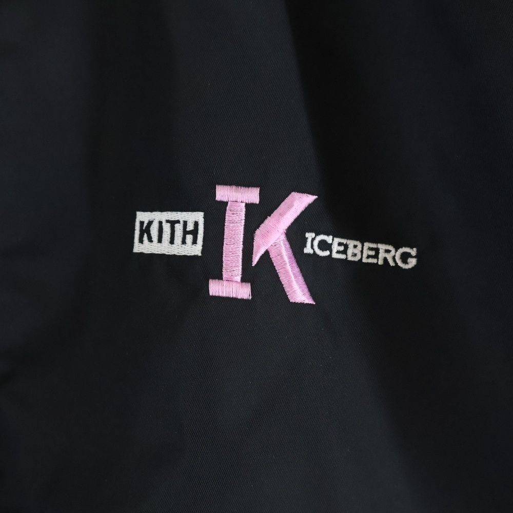KITH キス xICEBERG アイスバーグ ロゴエンブロイダリー ナイロン バーシティジャケット ブルゾン ブラックKITH KITH (キス) xICEBERG アイスバーグ ロゴエンブロイダリー ナイロン