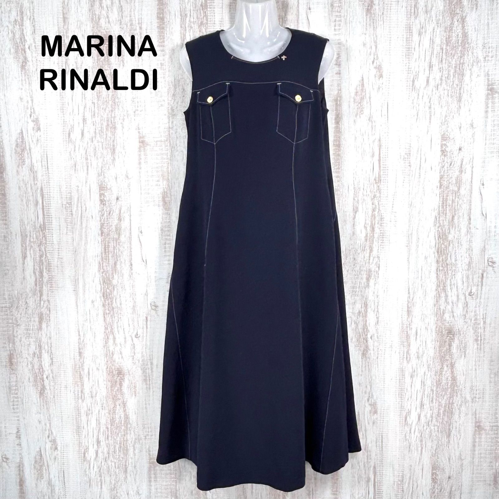 MARINA RINALDI マリナリナルディ ダブルポケット ノースリーブ A