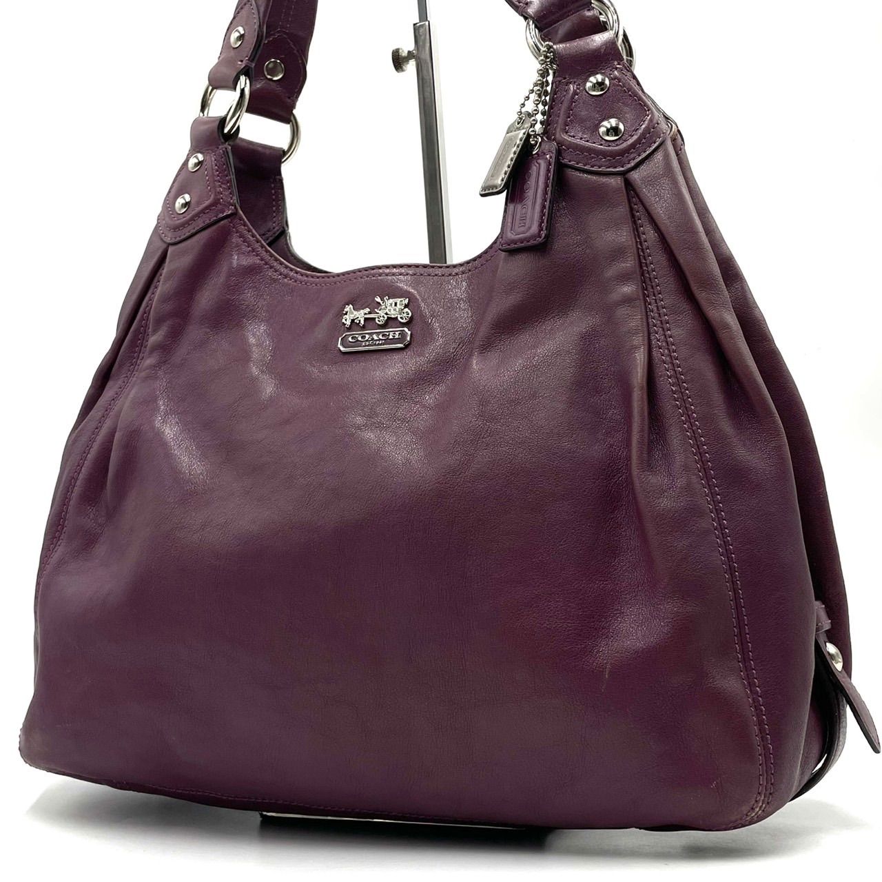 美品○ COACH コーチ マディソン ハンドバッグ トートバッグ ロゴ 金具 