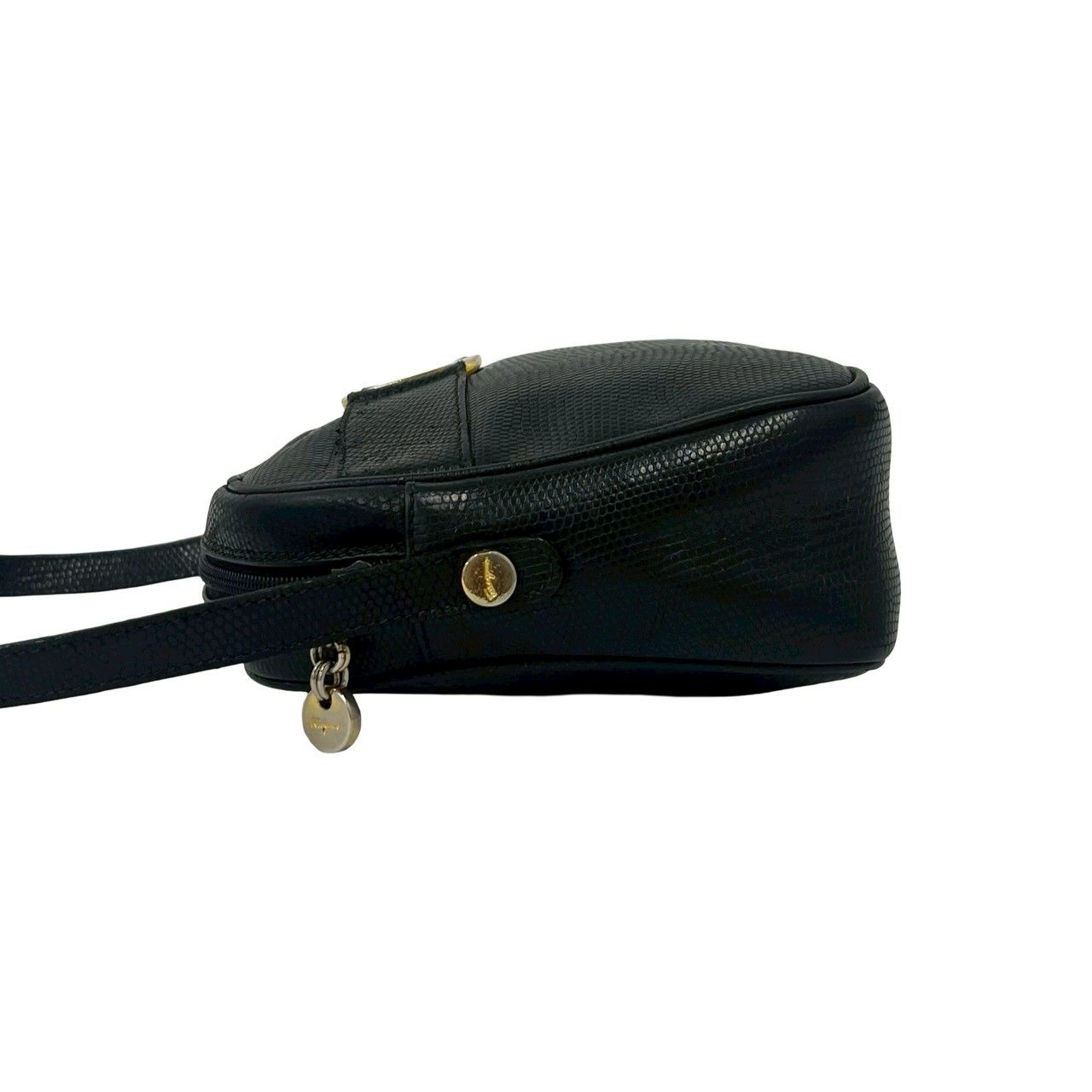 極 美品 Salvatore Ferragamo サルヴァトーレフェラガモ ヴァラ 金具 レザー 本革 ミニ ショルダーバッグ ポシェット ブラック 36411 極 美品 Salvatore Ferragamo サルヴァトーレフェラガモ ヴァラ 金具