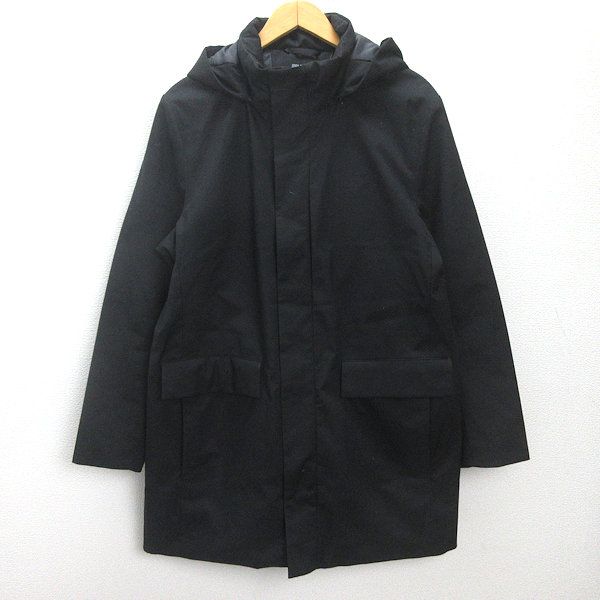 n□ユニクロ/UNIQLOハイブリッドダウンパーカジャケット□黒【メンズL 