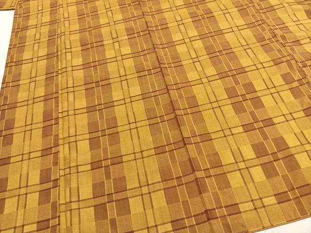 平和屋着物○本場黄八丈 市松綾織 紬 正絹 逸品 AABH0604fy - メルカリ
