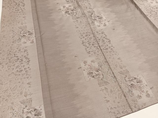 平和屋着物○本場大島紬 白大島 一元7マルキ 総絣 草花文 正絹 逸品