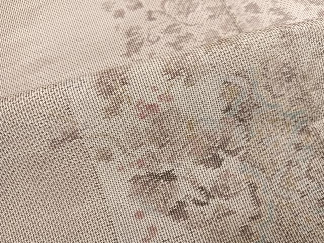 平和屋着物●本場大島紬　白大島　一元7マルキ　総絣　草花文　正絹　逸品　AABH2019ph 平和屋着物○本場大島紬 白大島 一元7マルキ 総絣 草花文 正絹 逸品