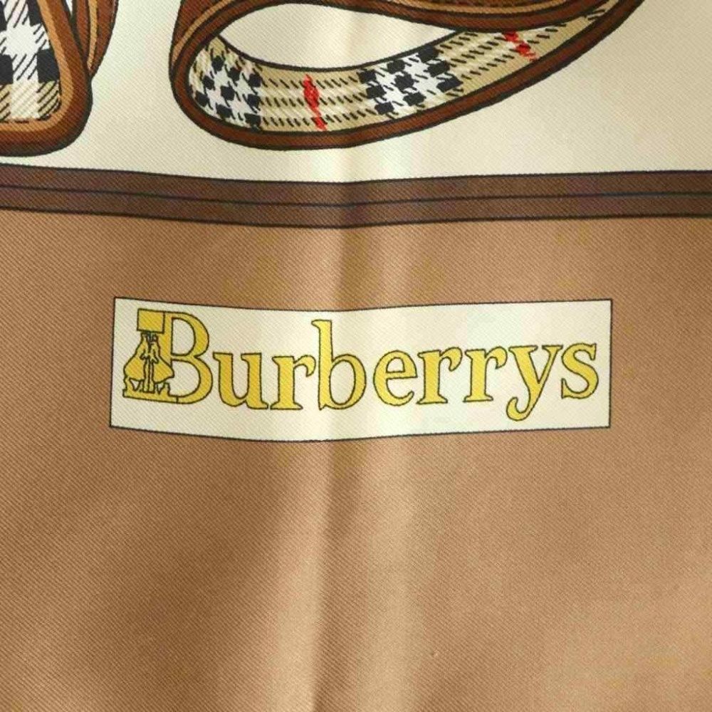 バーバリーズ Burberrys スカーフ シルク 大判 ノバチェック柄 総柄 茶