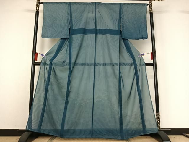 平和屋着物▽訪問着　無双　紗袷　紗×紗　手描き　松文　暈し染め　正絹　逸品　AABH2190jh 平和屋本店○極上 訪問着 無双 紗袷 紗×絽 墨流し文様 暈し染め 逸品