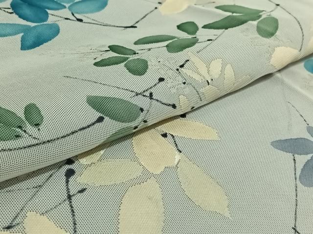 平和屋着物▽訪問着　無双　紗袷　紗×紗　手描き　枝花文　正絹　逸品　AABH2192jh 平和屋着物▽訪問着 無双 紗袷 紗×紗 手描き 枝花文 正絹 逸品