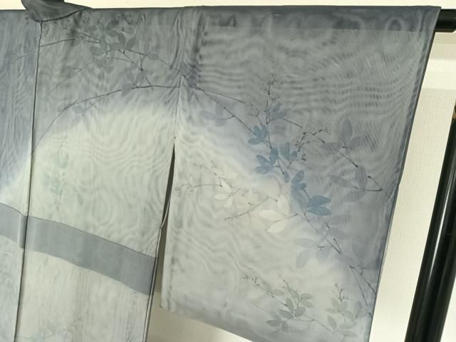 平和屋着物▽訪問着 無双 紗袷 紗×紗 手描き 枝花文 正絹 逸品