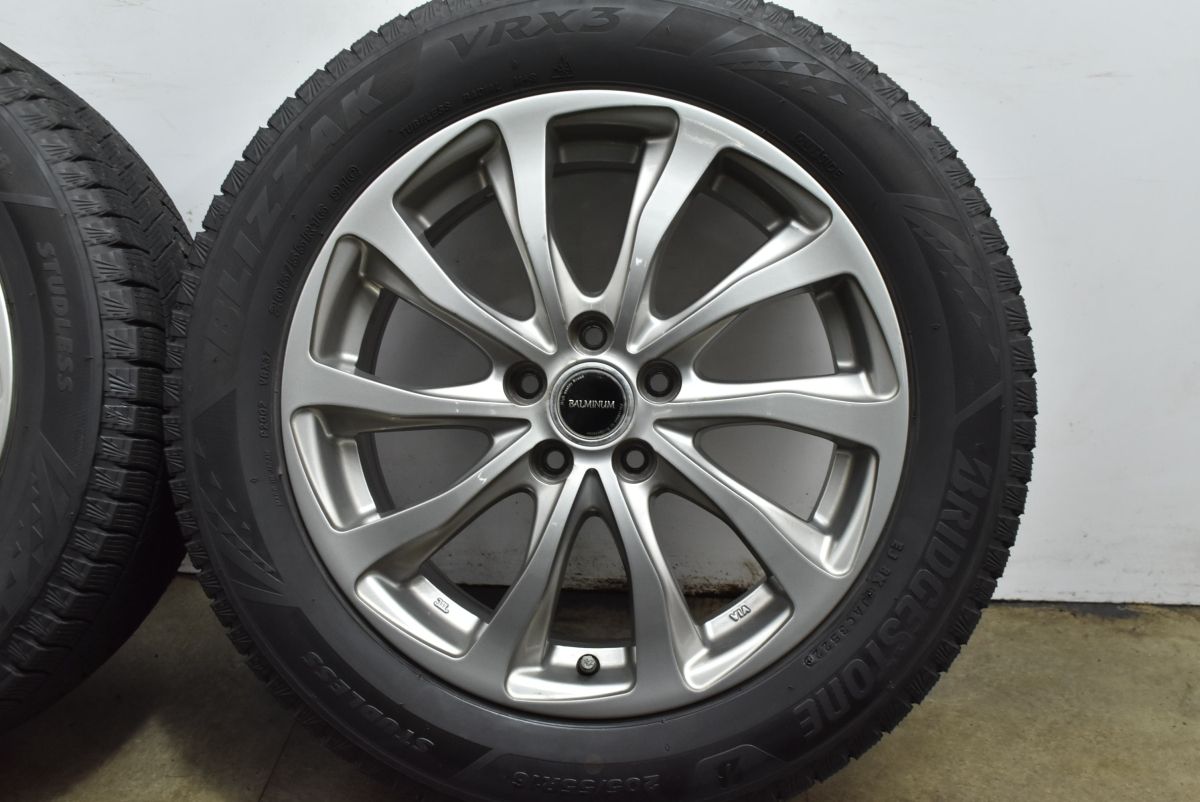 ☆バリ溝 スタッドレス☆ バルミナ 16インチ 6J　PCD100　4穴　ET40　ハブ径約74　BRIDGESTONE　BLIZZAK　VRX2　195/65R16　2020年　4本 ロッキー　ライズ等 美品 バリ溝】バルミナ 16in 6.5J +39 PCD114.3 ブリヂストン