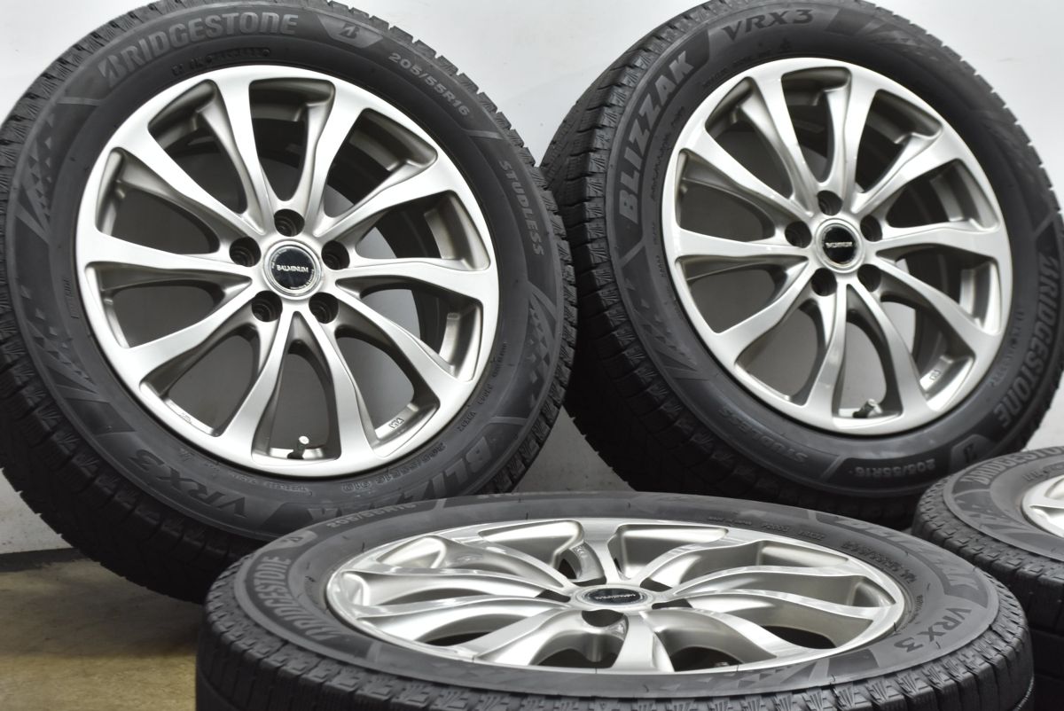 ☆バリ溝 スタッドレス☆ バルミナ 16インチ 6J　PCD100　4穴　ET40　ハブ径約74　BRIDGESTONE　BLIZZAK　VRX2　195/65R16　2020年　4本 ロッキー　ライズ等 185/60 R15 BLIZZAK VRX3 BRIDGESTONE(ブリヂストン) 1本 【通販