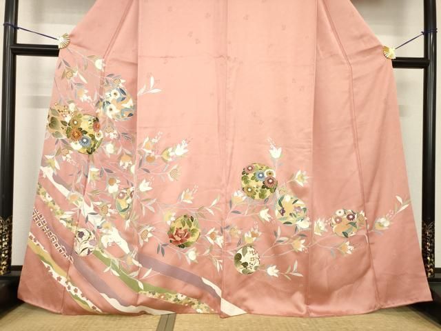 平和屋着物●訪問着　友禅　花丸文　正絹　逸品　AABH4261ck 平和屋着物○訪問着 友禅 花丸文 正絹 逸品 AABH4261ck - メルカリ