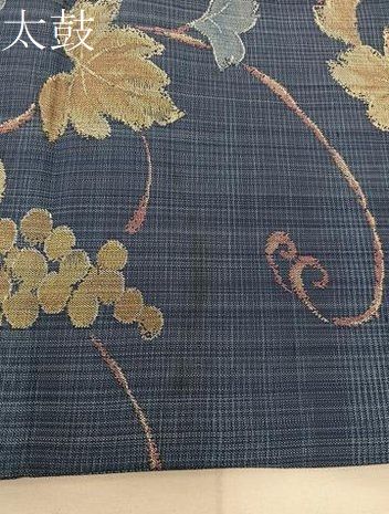 平和屋着物●六通柄袋帯　葡萄蔦の葉文　金銀糸　正絹　逸品　BAAX0260mz 平和屋着物○六通柄袋帯 葡萄蔦の葉文 金銀糸 正絹 逸品 BAAX0260mzの
