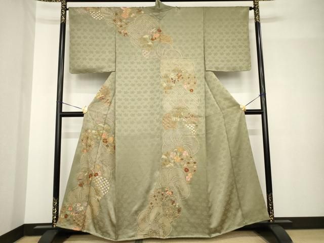 平和屋着物●訪問着　総刺繍　ねじ梅　金糸　正絹　逸品　AABH4265ck 平和屋着物○訪問着 総刺繍 ねじ梅 金糸 正絹 逸品 AABH4265ck - メルカリ