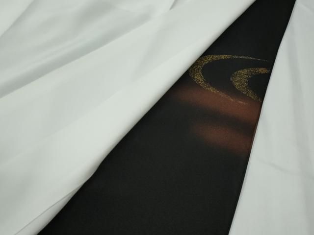 平和屋着物○豪華黒留袖 作家物 鯉 暈し染め 金彩 正絹 逸品