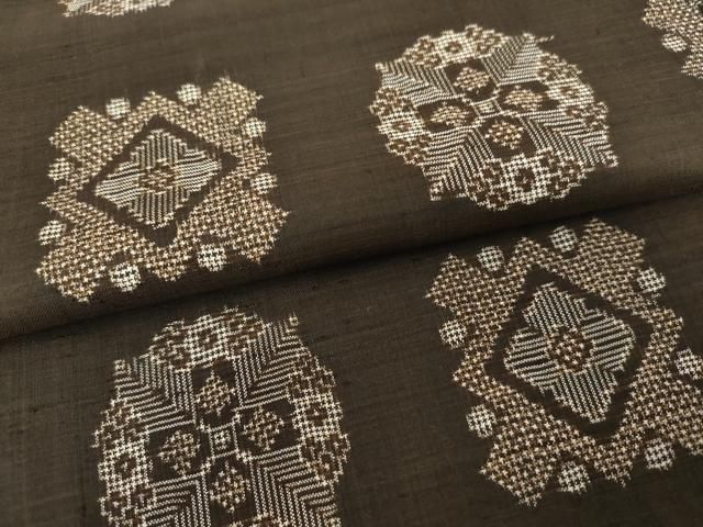 平和屋着物●本場大島紬　龍郷絣　道行コートセット　花格子　正絹　逸品　AABH3639cs 平和屋着物○本場大島紬 龍郷絣 道行コートセット 花格子 正絹 逸品