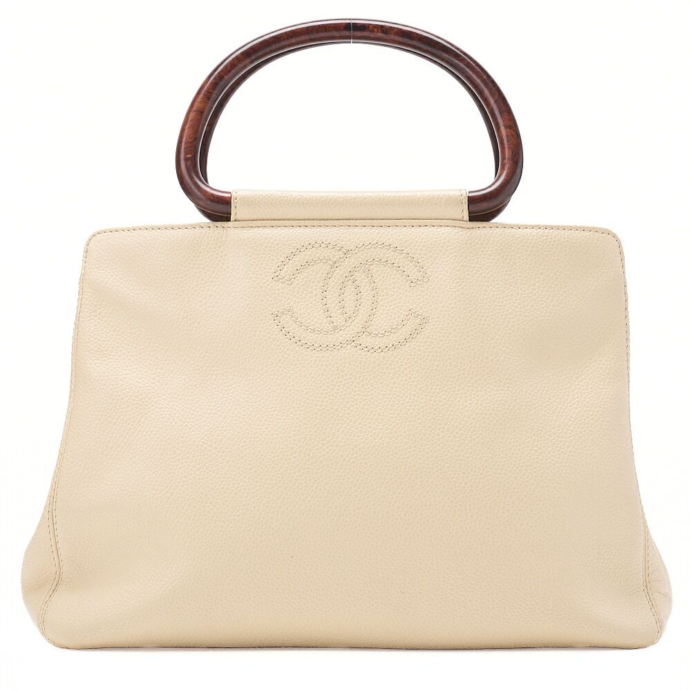 CHANEL ココマーク ゴールド金具 ハンドバッグ カーフ レディース