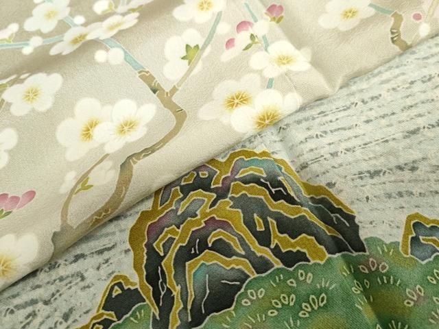 平和屋着物●本加賀友禅作家　大久保謙一　色留袖　枯山水　証紙付き　正絹　逸品　DABD9077ud 平和屋着物○本加賀友禅作家 大久保謙一 色留袖 枯山水 証紙付き 正絹