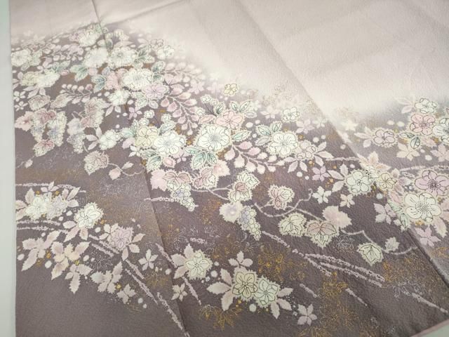 平和屋着物●越後十日町の一流染匠　桐屋・翠山工房　訪問着　絞り　辻が花　金銀彩　やまと金ラベル　正絹　逸品　DABD9078ud 平和屋着物○越後十日町の一流染匠 桐屋・翠山工房 訪問着 絞り 辻が花