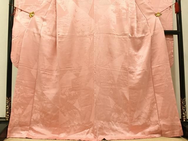 平和屋着物●豪華振袖　花蝶地紋　色無地　一斤染色　正絹　逸品　AABH4186ph 平和屋着物○豪華振袖 花蝶地紋 色無地 一斤染色 正絹 逸品 AABH4186ph