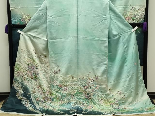 平和屋着物○豪華振袖 作家物 辻が花 絞り 暈し染め 銀通し地 仮絵羽