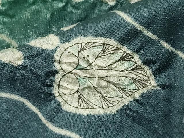 平和屋着物●豪華振袖　作家物　辻が花　絞り　暈し染め　銀通し地　仮絵羽　逸品　未使用　CABD9140gh 平和屋着物○豪華振袖 作家物 辻が花 絞り 暈し染め 銀通し地 仮絵羽