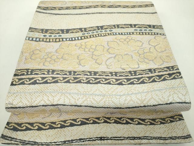 平和屋着物●極上　六通柄袋帯　葡萄蔦の葉文　金糸　逸品　DZAB3688kh6 平和屋着物◎六通柄 本袋帯 葡萄蔦の葉文 獅子 正絹 逸品 DABE8385xgの