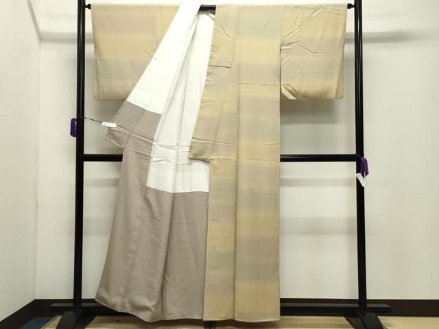 平和屋着物○十日町 加賀草木友禅の第一人者 田村哲彦 お召 横段文