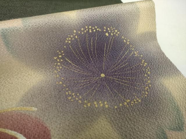 平和屋着物○九寸名古屋帯 舞桜 ぽっくり下駄 鬼しぼ縮緬 金彩 ゑり善