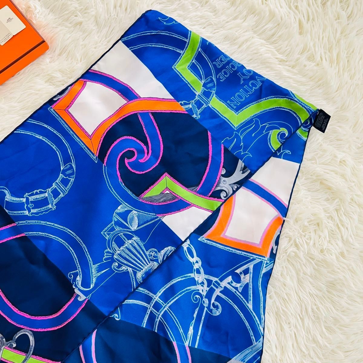 【美品】エルメス マキシツイリー 帝王学 スカーフ シルク HERMES エルメス LINSTRVCTION DV ROY 帝王学 マキシツイリー スカーフ